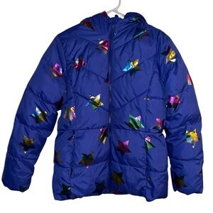 Wonder Nation Purple Puffer Jacket with Stars 14/16